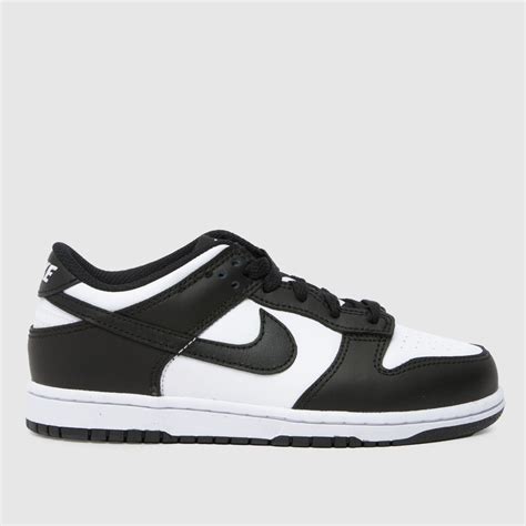 Kids Junior White & Black Nike Dunk Low Trainers